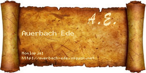 Auerbach Ede névjegykártya